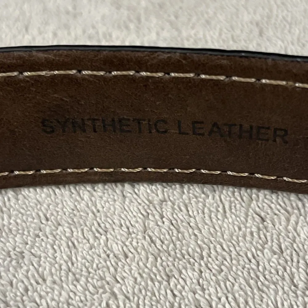Levis Brown‎ Work Belt Mens Sz L 38-40 Synthetic Leather 2-Horse Brand 1.5